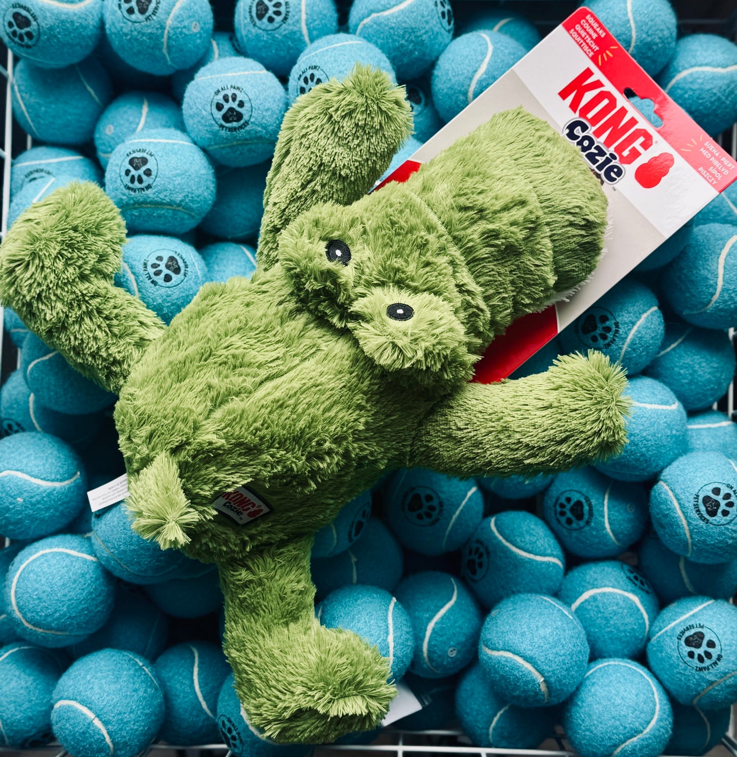 KONG Cozie™ Ali Alligator XL | Extra-Large Plush Dog Toy with Squeaker for Bigger Dogs