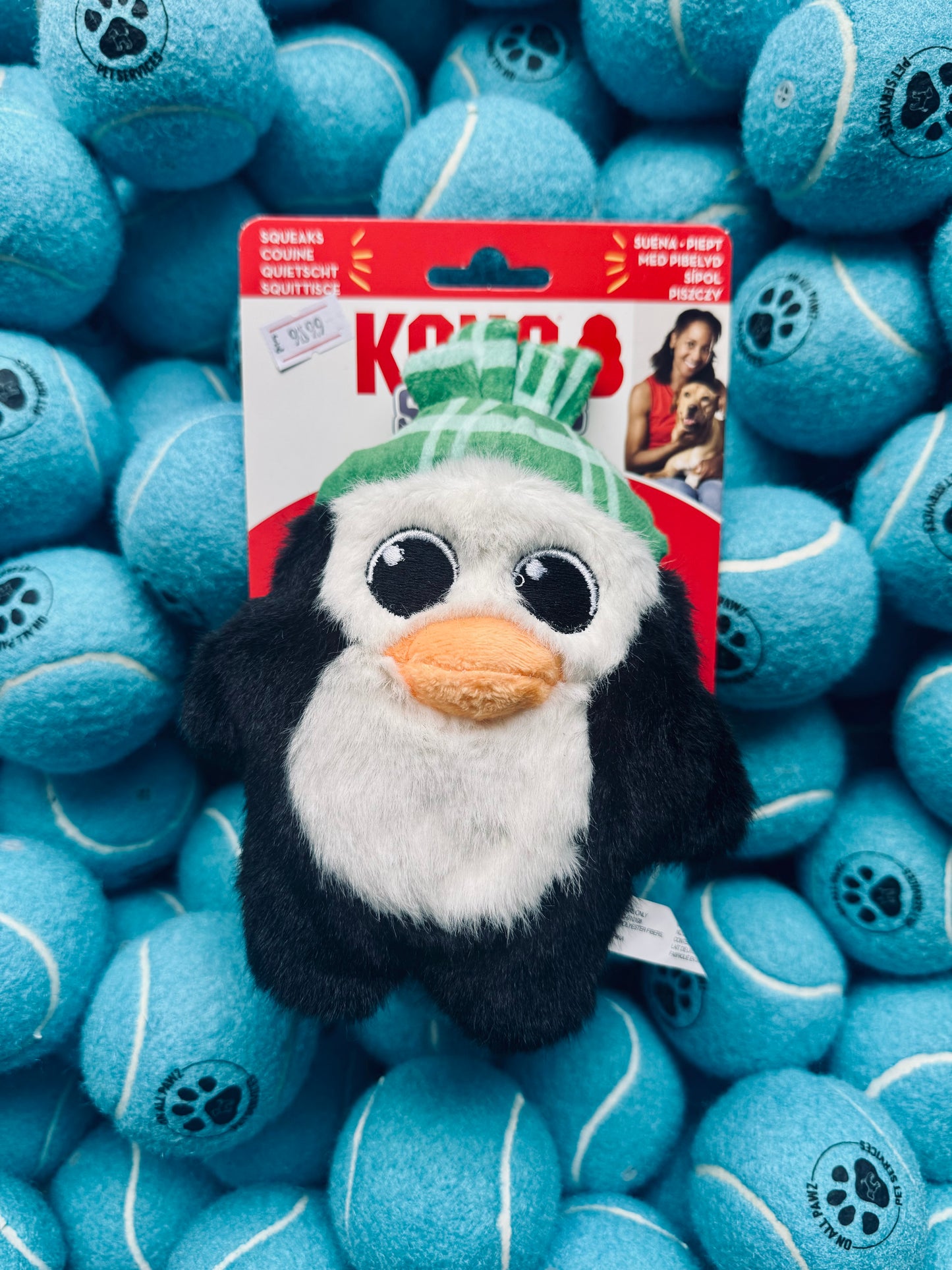 KONG Snuzzles Penguin | Plush Festive Dog Toy with Full-Body Squeaker