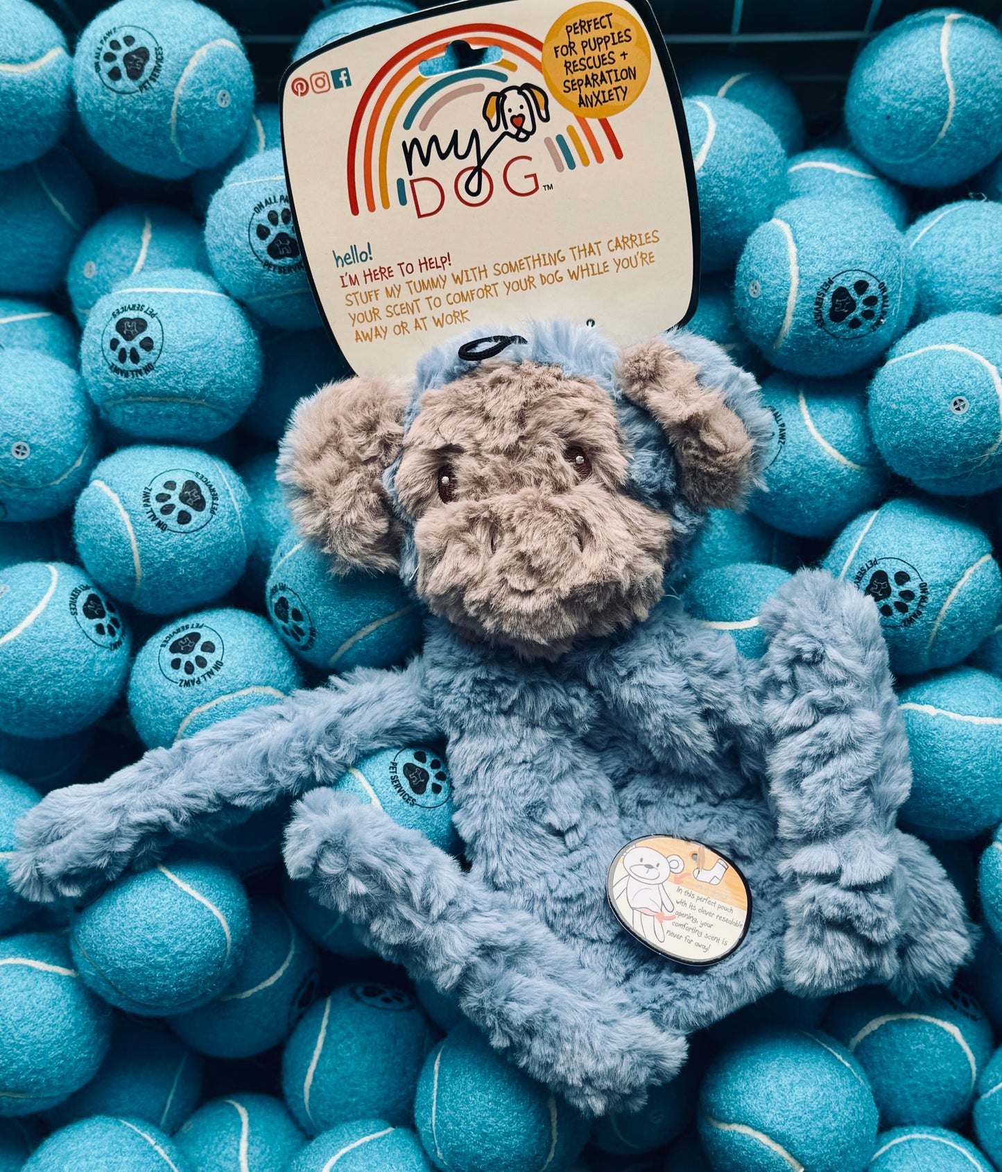 My Dog Monkey Plush Toy | Comfort Scent Holder with Crinkle & Squeaker