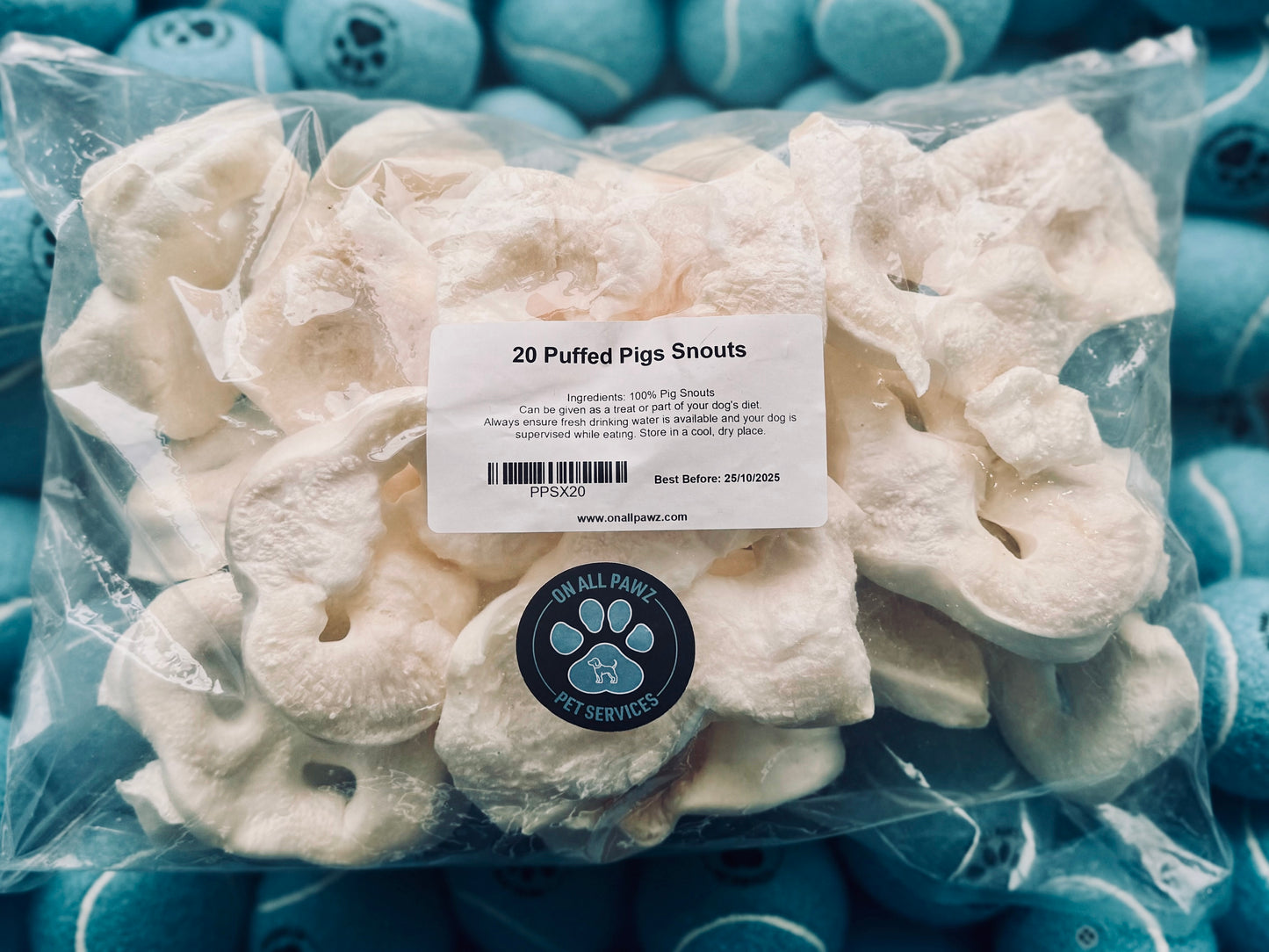 Puffed Pig Snouts for Dogs | Air-Dried, High Protein, Low Odour Treats