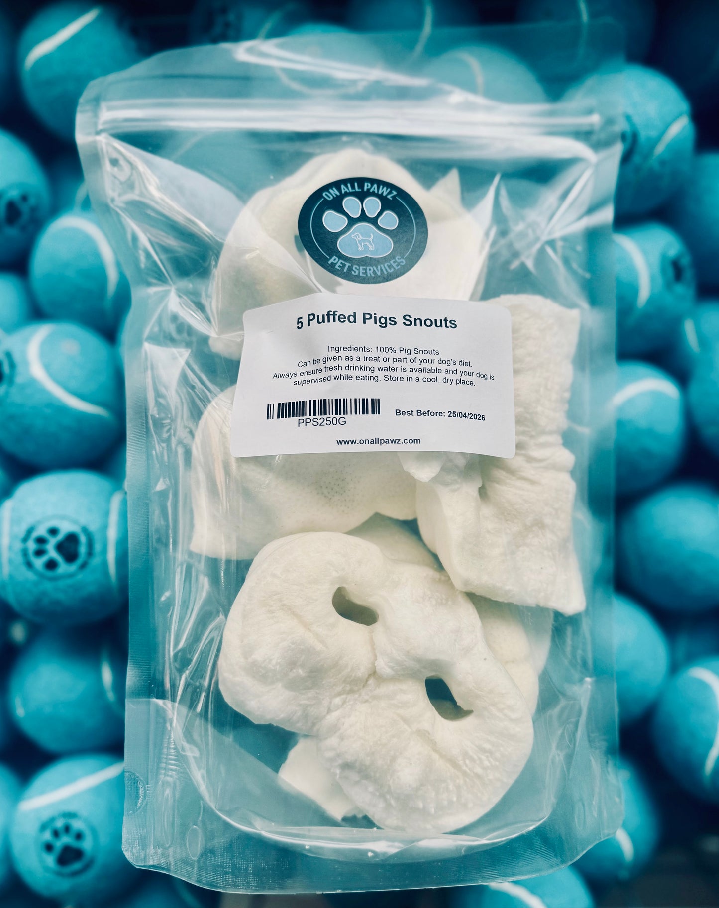 Puffed Pig Snouts for Dogs | Air-Dried, High Protein, Low Odour Treats