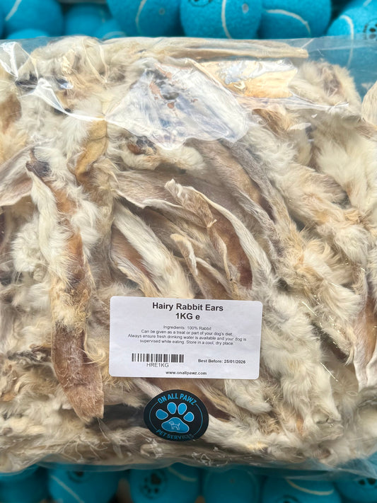 Hairy Rabbit Ears for Dogs Natural Digestive Chew with Fibre & Parasite Support
