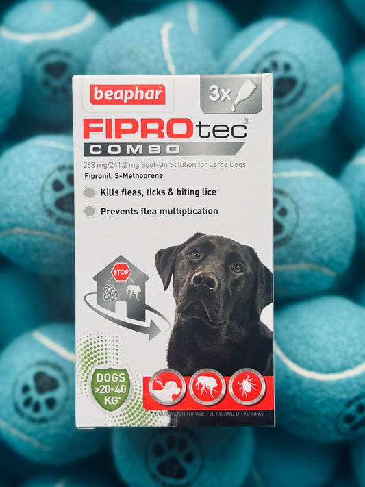 Beaphar Fiprotec Combo for Large Dogs 20kg+ | Flea & Tick Spot-On Treatment – Fast & Long-Lasting