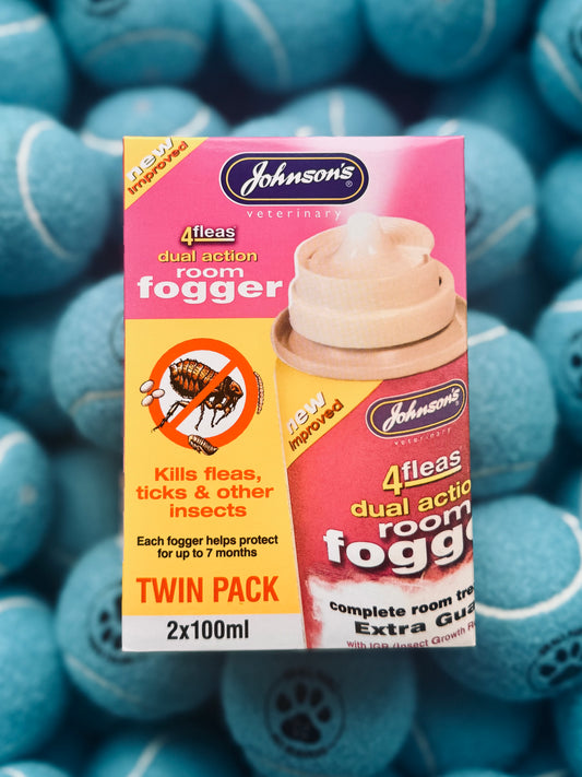 Johnson's Room Fogger (x2 100ml) | Flea & Mite Home Treatment – Safe & Effective Pest Control